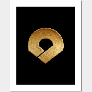 Wakayama Prefecture Symbol in Gold Faux Posters and Art